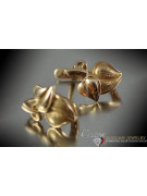 "Boucles d'oreilles feuille vintage en or rose 14 carats 585 d'origine sans pierres" ven142