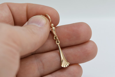 "Klasyczne 14k Różowego Złota Vintage Wiszące Kolczyki Bez Kamieni" ven160