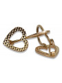 "Original Vintage No Stone 14K Rose Gold Heart Earrings" ven169