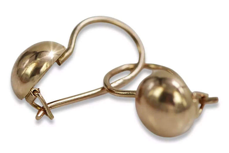 "Original Vintage 14K Rose Gold Ball Earrings - No Stones" ven178