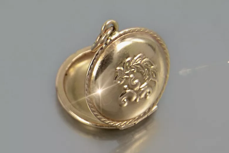 "Classic No-Stone 14K Rose Gold Vintage Pendant" vpn001