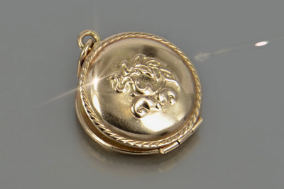 "Classic No-Stone 14K Rose Gold Vintage Pendant" vpn001