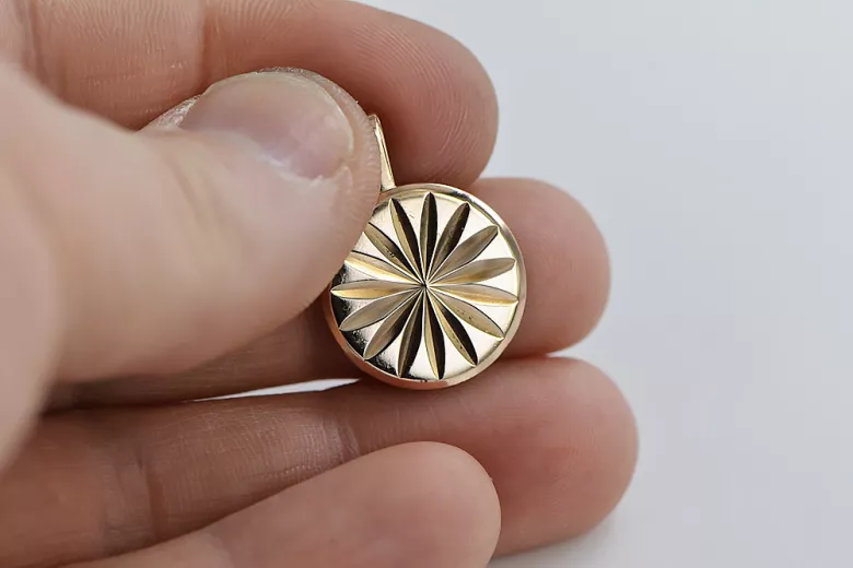 "Joyero Vintage de Oro Rosa 14k 585 Sin Piedras, Diseño Circular" vpn004