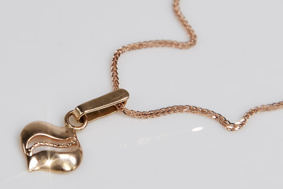 "Luxuriöses Keine Steine, Originales Vintage-Roségold aus 14 Karat, Vintage Blatt Anhänger" vpn005