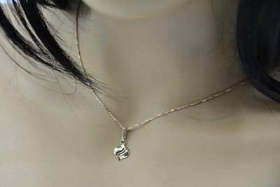 "Charme Vintage de Pendentif Feuille en Or Rose 14 carats 585 Pas de Pierres" vpn005