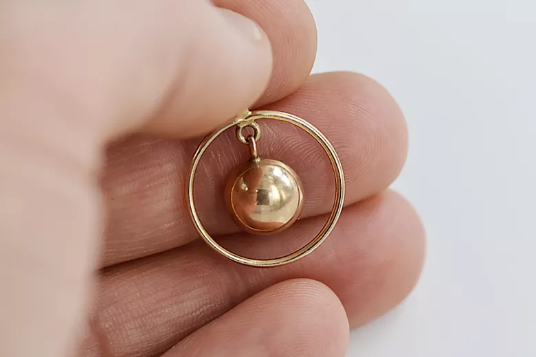 "Encantador Colgante Circular Vintage en Oro Rosa de 14k 585 Sin Piedras" vpn031