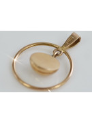 "Encantador Colgante Circular Vintage en Oro Rosa de 14k 585 Sin Piedras" vpn031