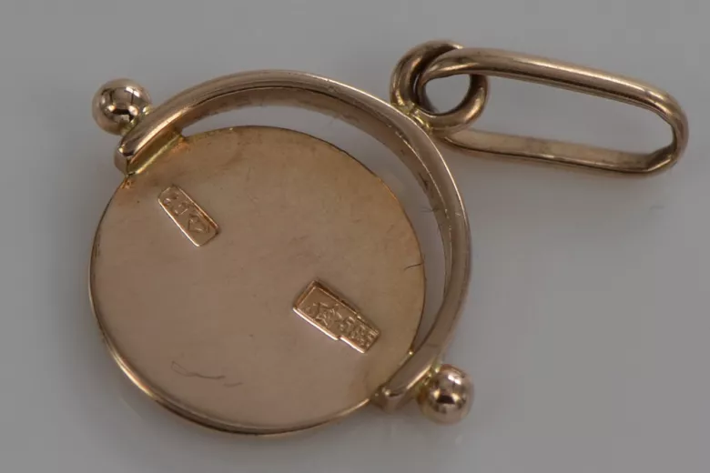 "Pendiente Circular Vintage en Oro Rosa Antiguo Original de 14k Sin Piedras" vpn032