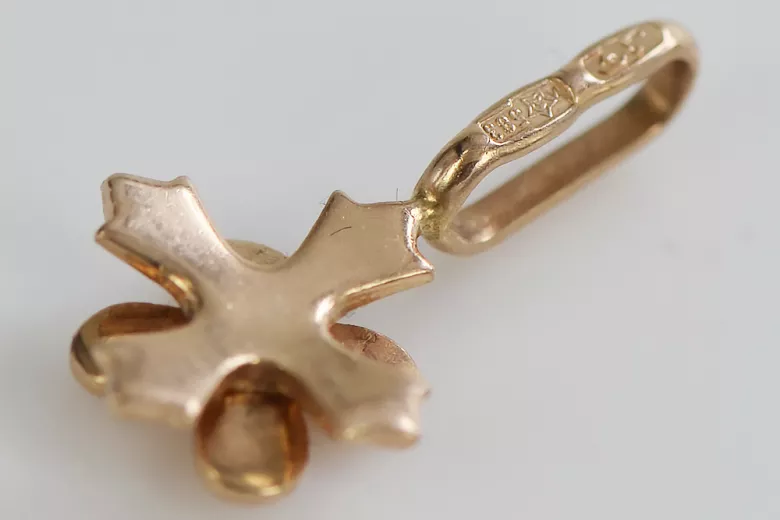 "Exquisito Colgante de Flor Vintage en Oro Rosa 14k Antiguo Sin Piedras" vpn043