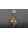 "Bijou d'Artisanat Ancien en Or Rose 14 Carats, Pendentif Feuille sans Pierres" vpn048