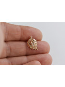 "Pendentif Vintage en Forme de Feuille en Or Rose 14 Carats 585, Sans Pierres" vpn054