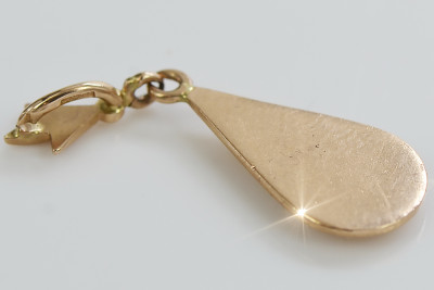 "Pendentif Feuille d'Or Rose 14 carats 585 Élégant et Vintage" vpn055