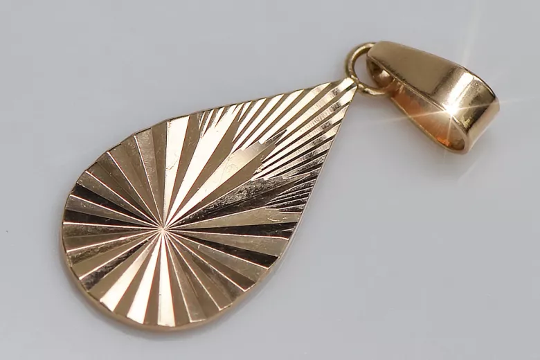 "Pendentif feuille d'époque en or rose 14 carats 585, Pas de pierres" vpn066