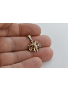 "Bijou Vintage en Or Rose 14 carats 585, Pendentif Feuille sans Pierres" vpn077