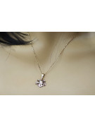 "Bijou Vintage en Or Rose 14 carats 585, Pendentif Feuille sans Pierres" vpn077