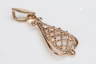 "Pendentif Feuille d'Or Rose 14 carats 585 Vintage, Pas de Pierres Incluses" vpn082