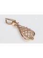 "Pendentif Feuille d'Or Rose 14 carats 585 Vintage, Pas de Pierres Incluses" vpn082