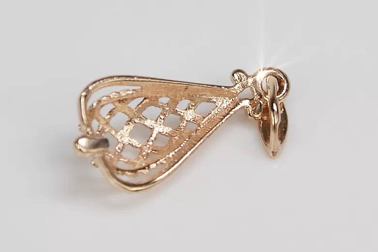 "Pendentif Feuille d'Or Rose 14 carats 585 Vintage, Pas de Pierres Incluses" vpn082