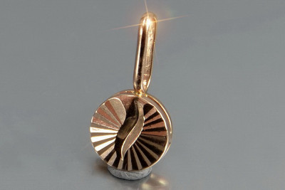 "Joyero Antiguo de Oro Rosa 14k con Colgante de Círculo Sin Piedras" vpn085