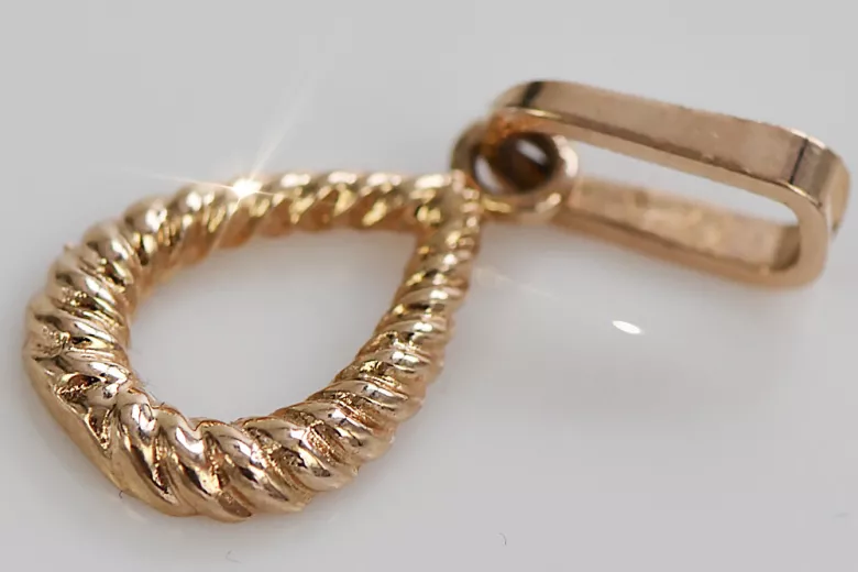 "Colgante Ovalado de Oro Rosa Antiguo Original de 14k - Joyería Vintage Sin Piedras" vpn089