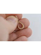 "No Stones Vintage Rose Pink Oval Pendant in 14K 585 Gold" vpn089