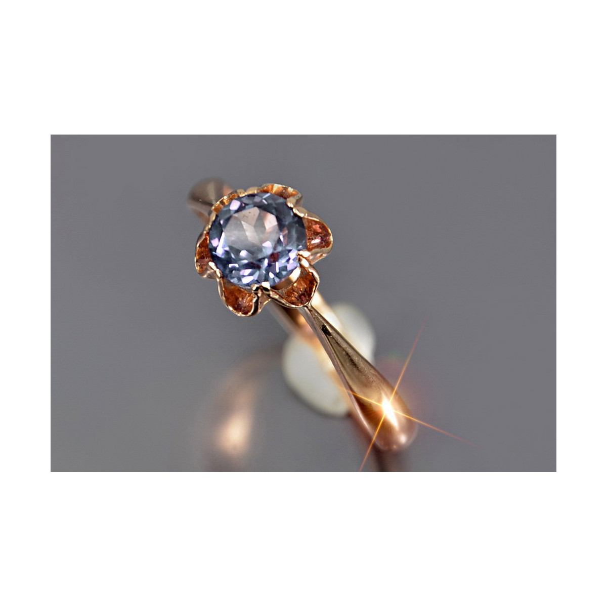 Russe soviétique rose 14k 585 or Alexandrite rubis émeraude saphir Zircon bague vrc002