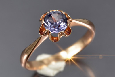 Russe soviétique rose 14k 585 or Alexandrite rubis émeraude saphir Zircon bague vrc002