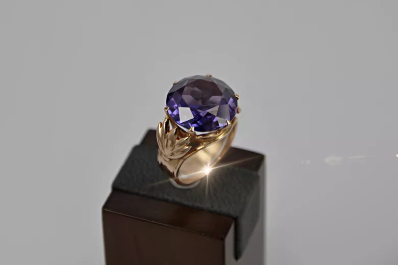 Russe soviétique rose 14k 585 or Alexandrite Rubis Émeraude Saphir Zircon bague vrc029