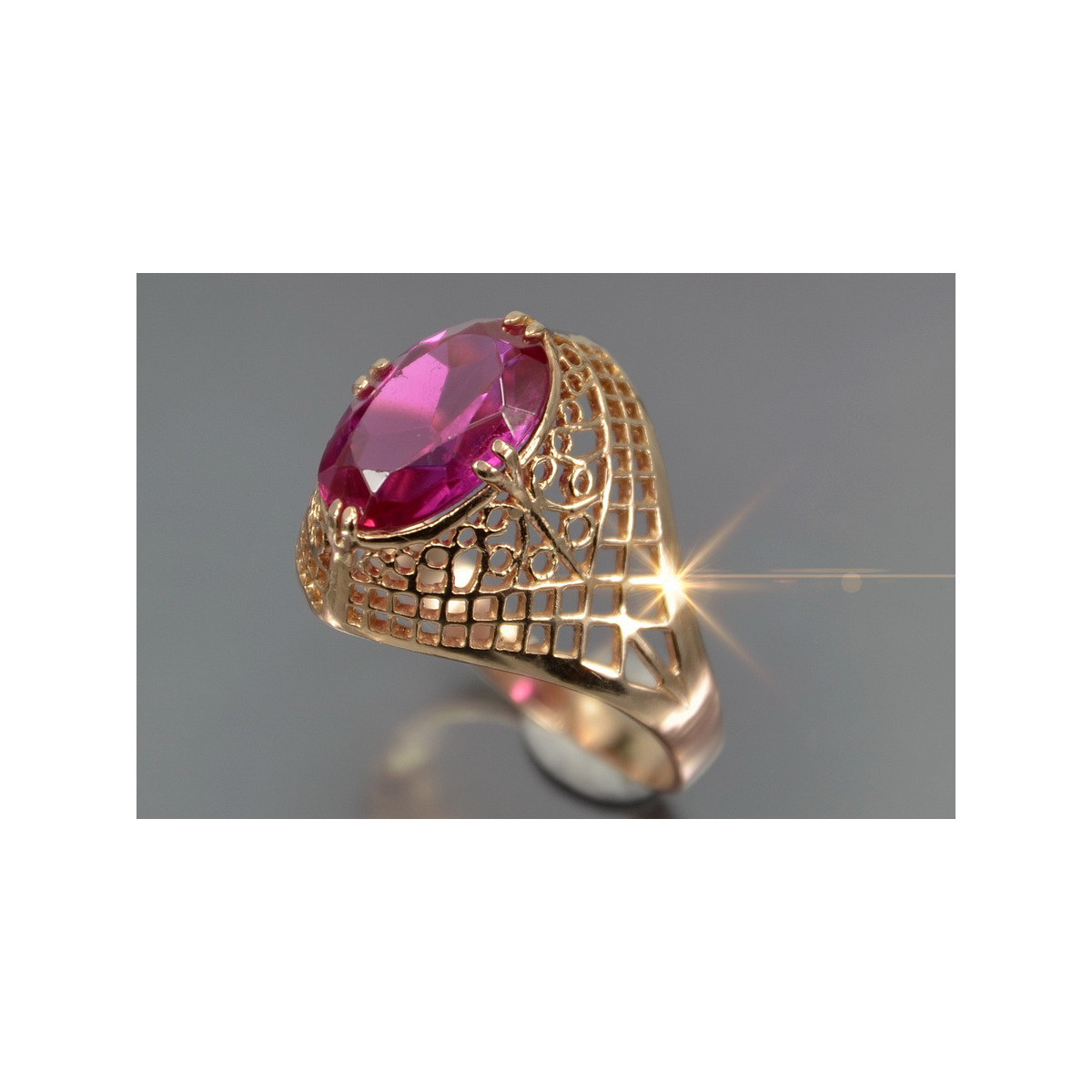 Russe soviétique rose 14k 585 or Alexandrite Rubis Émeraude Saphir Zircon bague vrc069