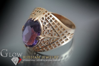 Russian Soviet rose 14k 585 gold Alexandrite Ruby Emerald Sapphire Zircon ring  vrc069