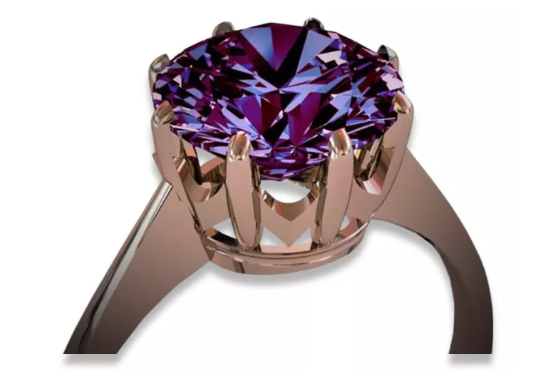 Russe soviétique rose 14k 585 or Alexandrite Rubis Émeraude Saphir Zircon bague vrc157