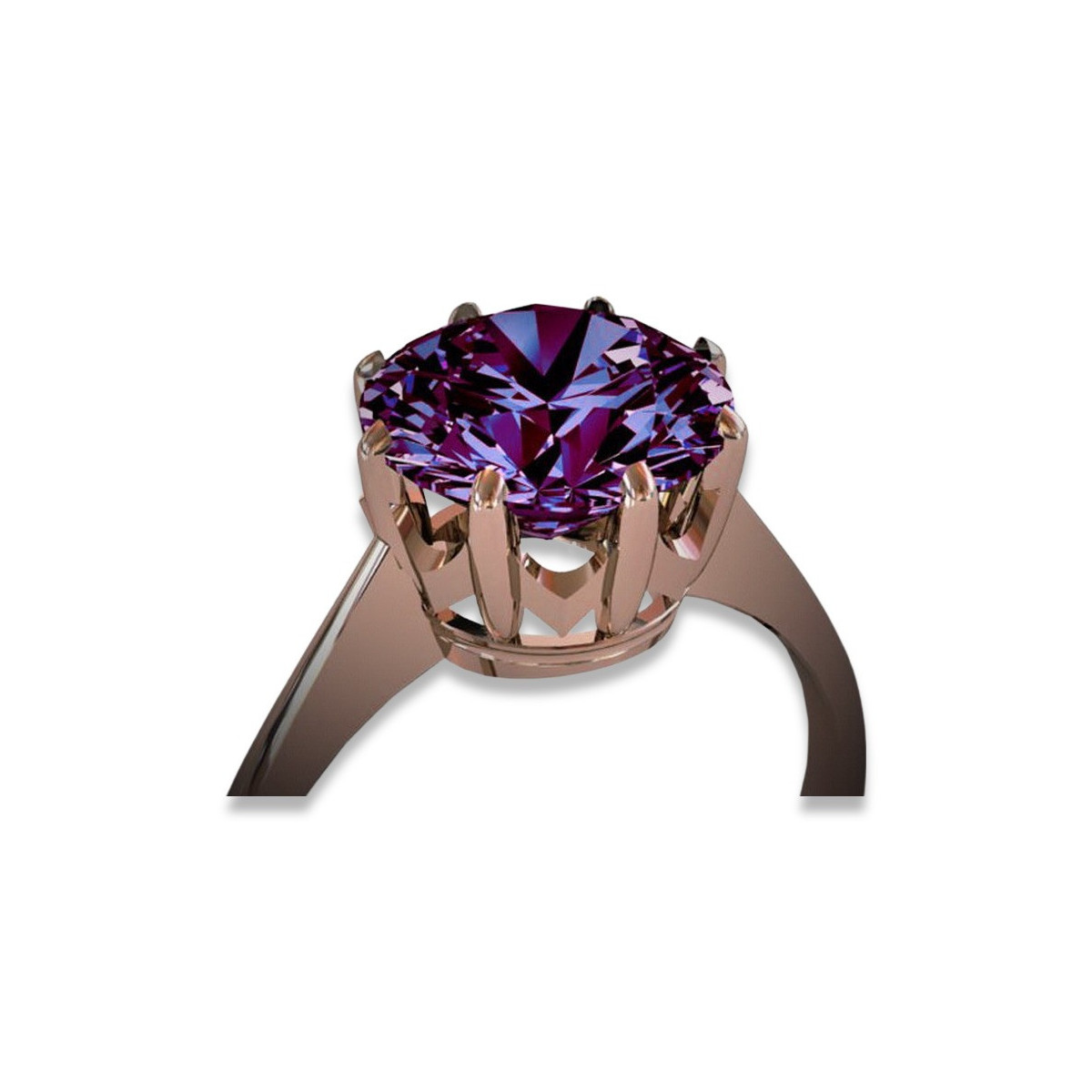 Russe soviétique rose 14k 585 or Alexandrite Rubis Émeraude Saphir Zircon bague vrc157