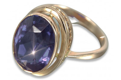 Bague Russe Soviétique Rose Or 14K Alexandrite Rubis Émeraude Saphir Zircon 585 vrc285