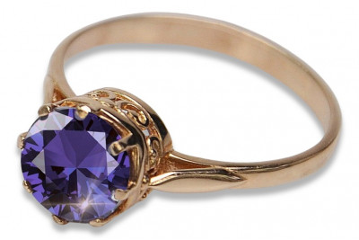 Bague Russe Soviétique Rose Or 14K Alexandrite Rubis Émeraude Saphir Zircon 585 vrc366