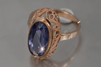 Sovietic rus a crescut 14k 585 aur Alexandrite Ruby Emerald Safir Zircon inel vrc374