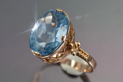 Russisch Sowjetrosa 14 Karat 585 Gold Alexandrit Rubin Smaragd Saphir Zirkon Ring vrc224
