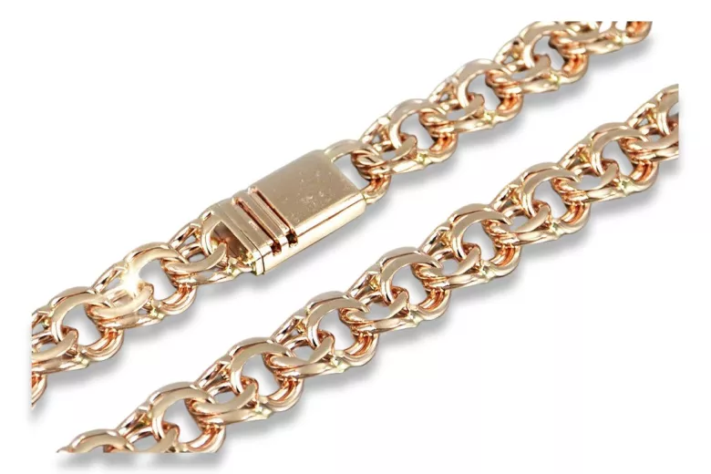 Yellow rose gold chain ★ russiangold.com ★ Gold 585 333 Low price ★ Garibaldi Bismark