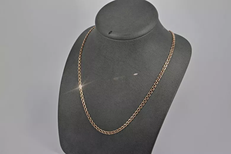 Yellow rose gold chain ★ russiangold.com ★ Gold 585 333 Low price ★ Garibaldi Bismark