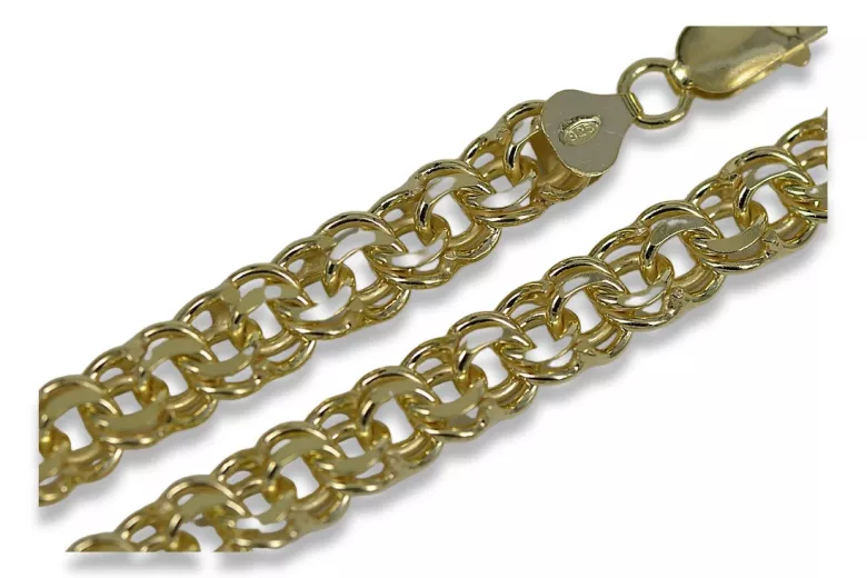 Yellow rose gold chain ★ russiangold.com ★ Gold 585 333 Low price ★ Garibaldi Bismark