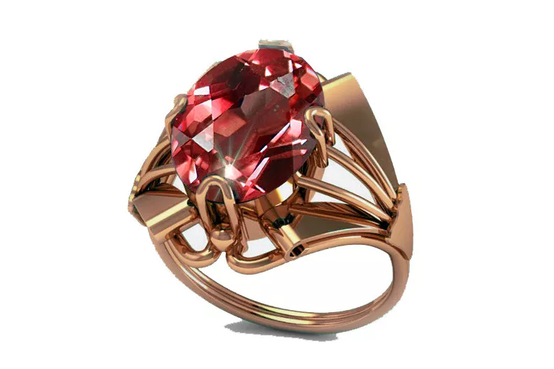 Russe soviétique rose 14k 585 or Alexandrite Rubis Émeraude Saphir Zircon bague vrc015