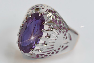 Russe soviétique rose 14k 585 or Alexandrite Rubis Émeraude Saphir Zircon bague vrc020