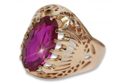 Russe soviétique rose 14k 585 or Alexandrite Rubis Émeraude Saphir Zircon bague vrc020
