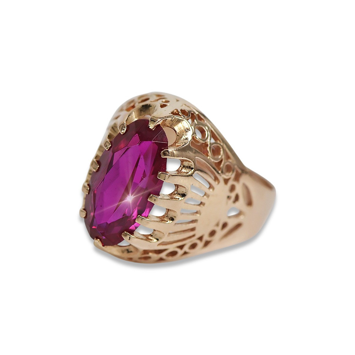 Russe soviétique rose 14k 585 or Alexandrite Rubis Émeraude Saphir Zircon bague vrc020