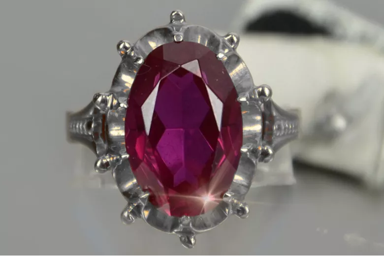 Russe soviétique rose 14k 585 or Alexandrite Rubis Émeraude Saphir Zircon bague vrc079