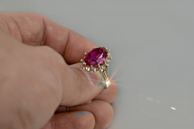Sovietic rus a crescut 14k 585 aur Alexandrite Ruby Emerald Safir Zircon inel vrc079