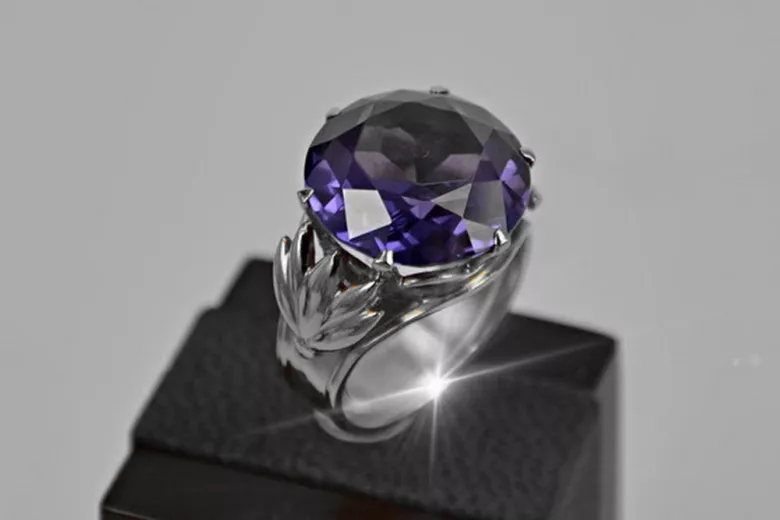 Russe soviétique rose 14k 585 or Alexandrite Rubis Émeraude Saphir Zircon bague vrc029