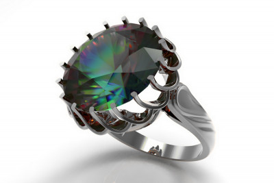 Bague russe soviétique 925 en argent Alexandrite Rubis Émeraude Saphir Bague Zircon vrc035s