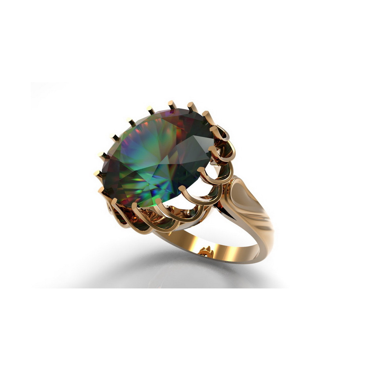 Vintage Silver Rose Gold Plated Ring 925 Alexandrite Ruby Emerald Sapphire Zircon vrc035rp