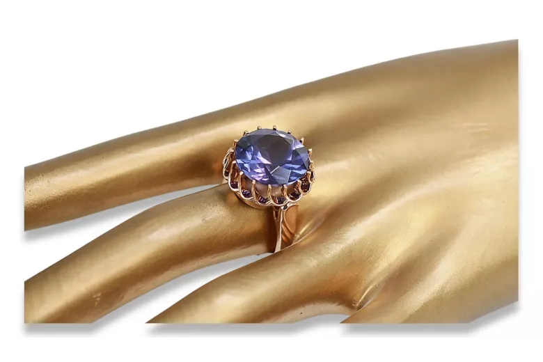 Vintage Silver Rose Gold Plated Ring 925 Alexandrite Ruby Emerald Sapphire Zircon vrc035rp