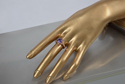 Sovieticul rus a crescut 14k 585 aur Alexandrite Ruby Emerald Safir Zircon inel vrc045
